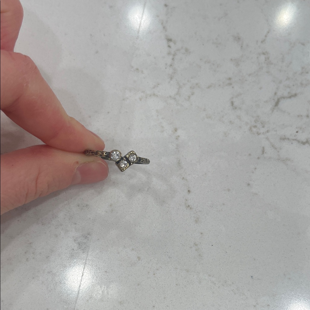Silver Ring With Diamond Accents Silver Ring With Diamond Accents